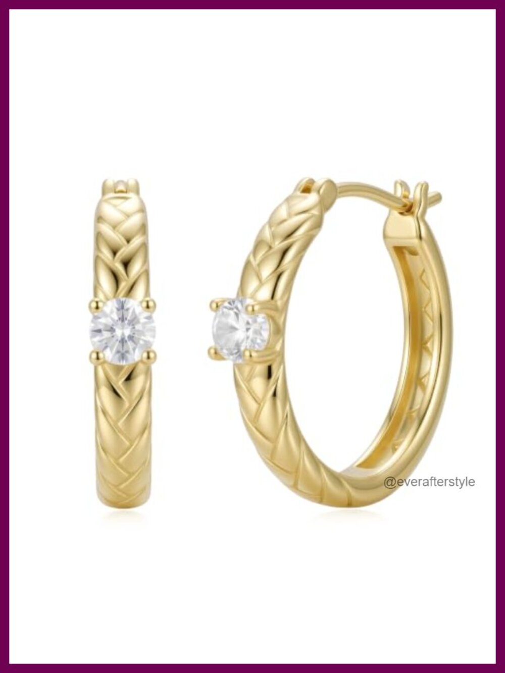 14k Gold Plated Braided Twisted Hoop Earrings 25mm Hypoallergenic Chunky Huggie